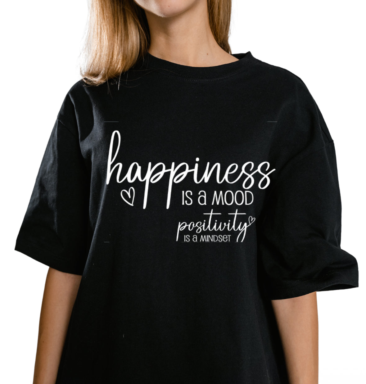Happiness Is A Mood Positivity Is A Mindset Screen Print Transfer
