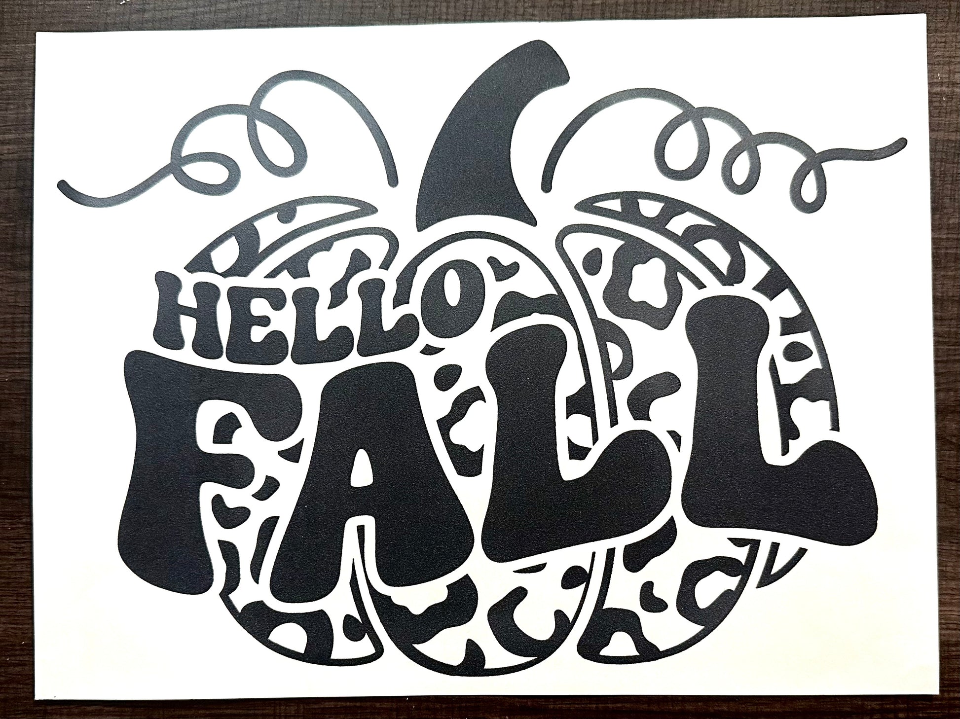 Hello Fall Screen Print Transfer