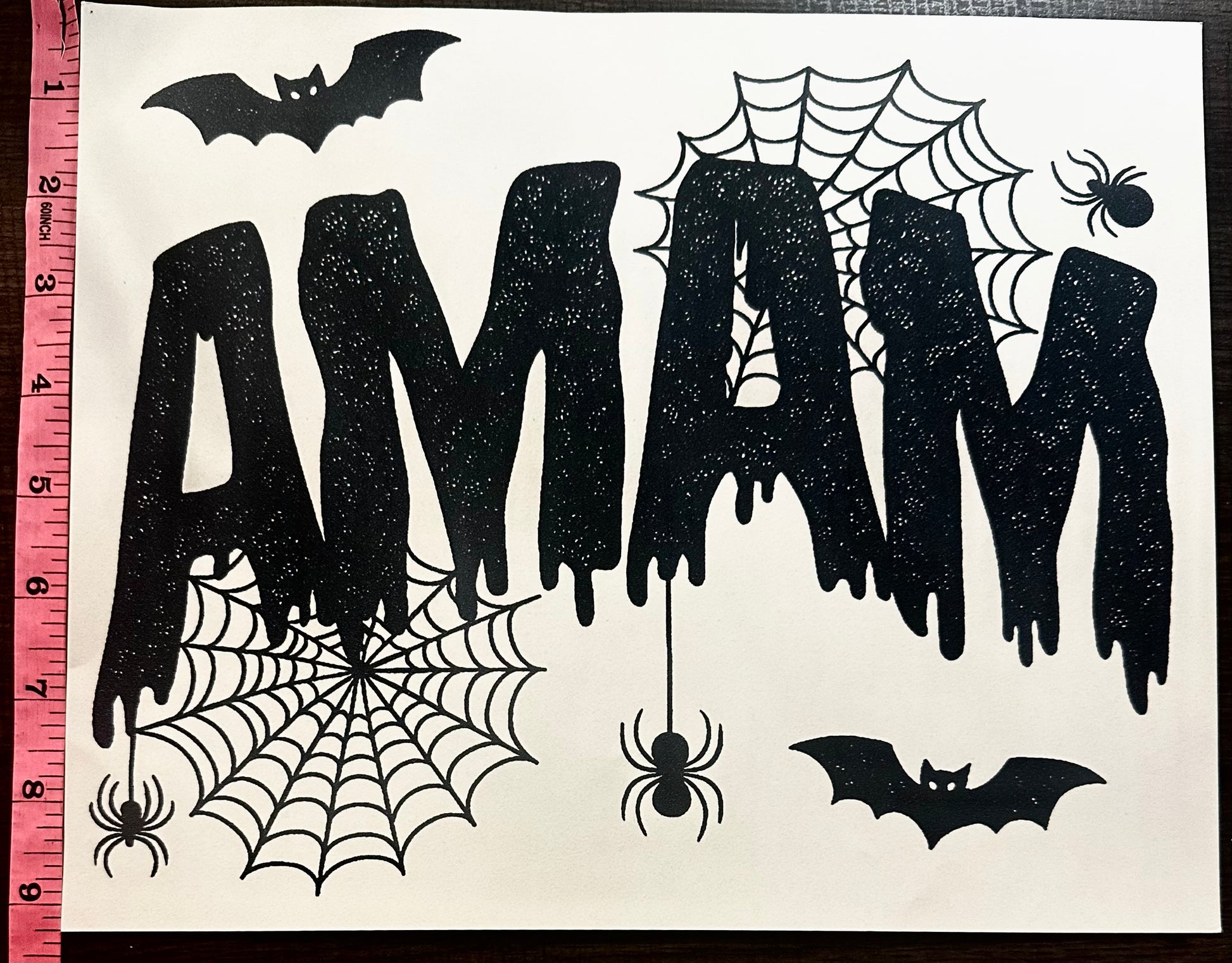 Mama Bat Halloween Iron On Screen Print Transfer