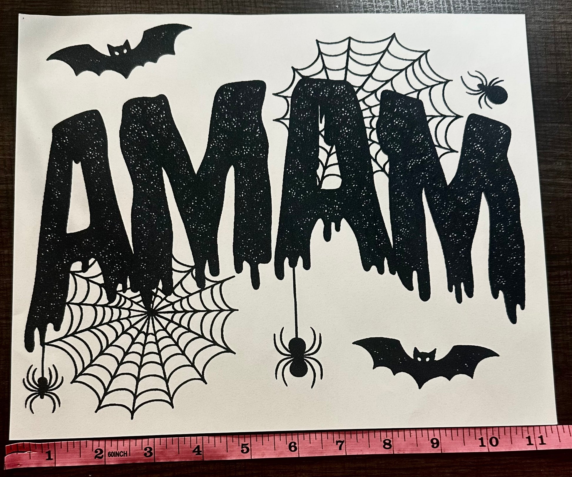 Mama Bat Halloween Iron On Screen Print Transfer
