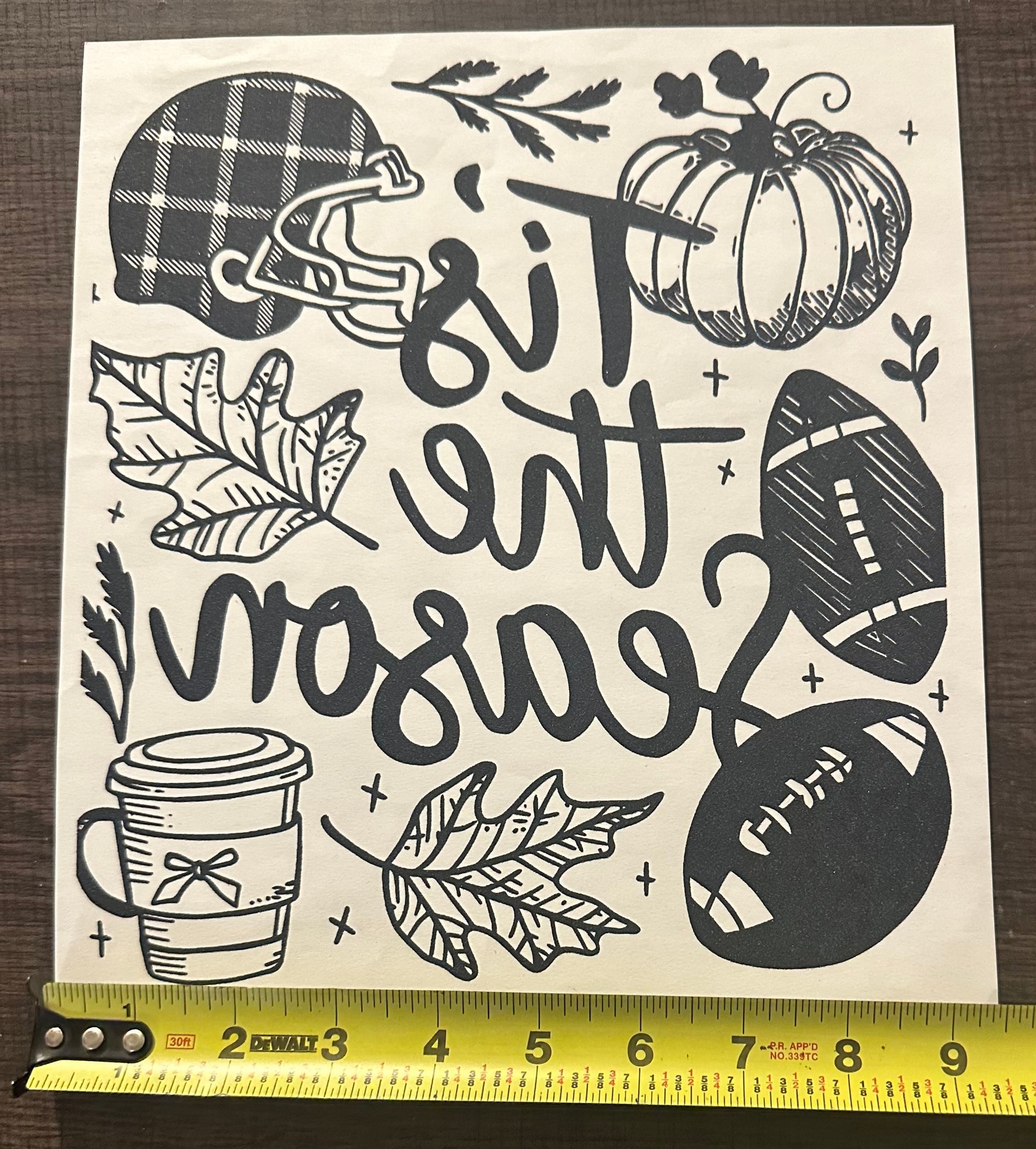 Tis The Season Fall Football Iron On Screen Print Transfer