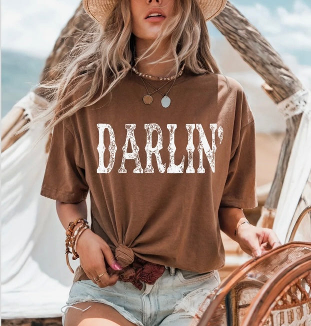 Darlin Western Iron on Screen Print Transfer