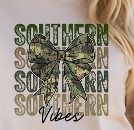 Southern Vibes Camo Iron On Screen Print Transfer