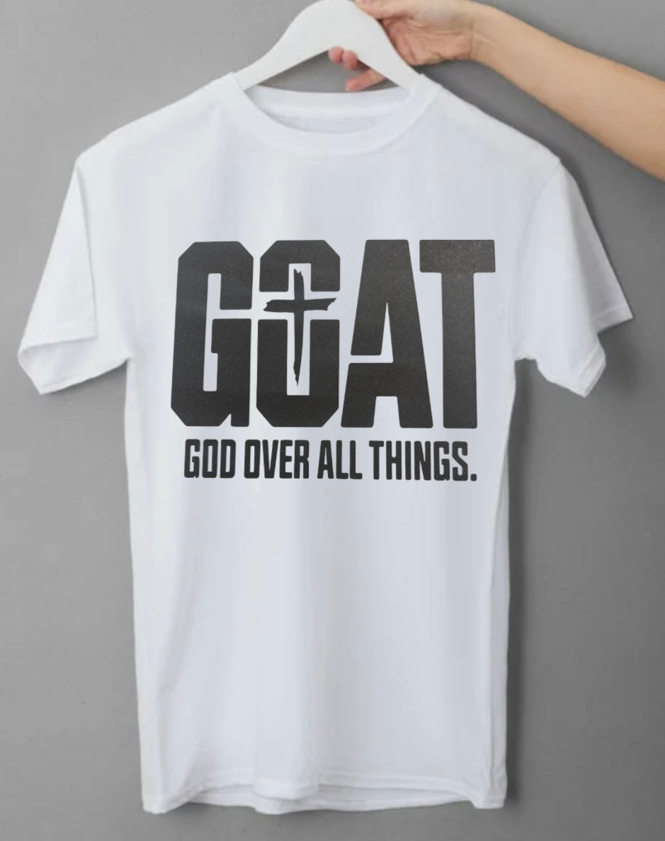 GOAT God Over All Things Iron On Screen Print Transfer