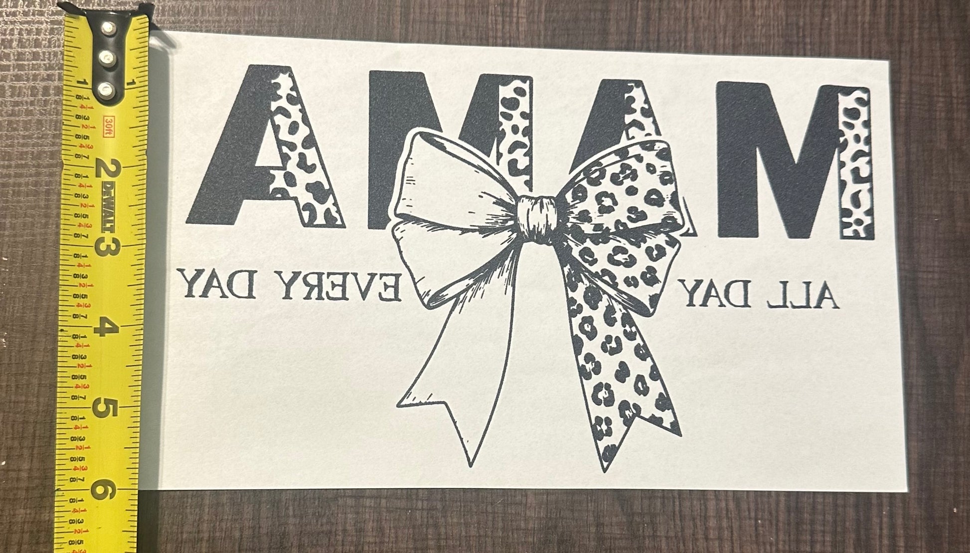 Mama All Day Every Day Cheetah Print Screen Print Iron On Transfer