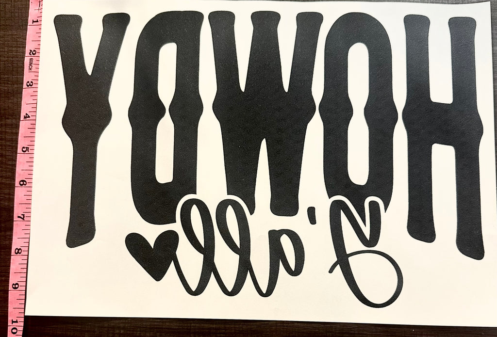 Howdy Y’all Western Iron On Screen Print Transfer