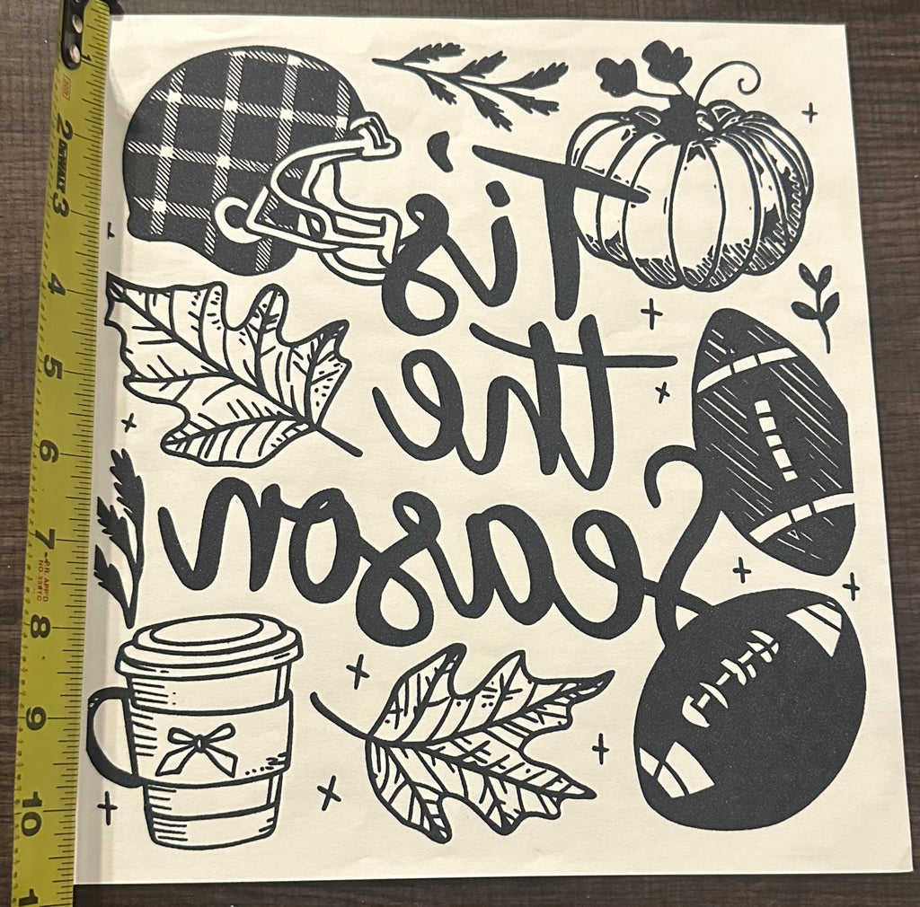 Tis The Season Fall Football Iron On Screen Print Transfer