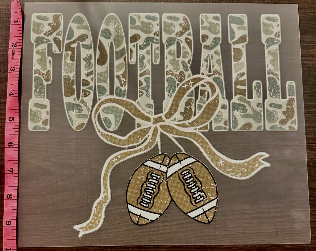Football Camo Iron On Screen Print Transfer