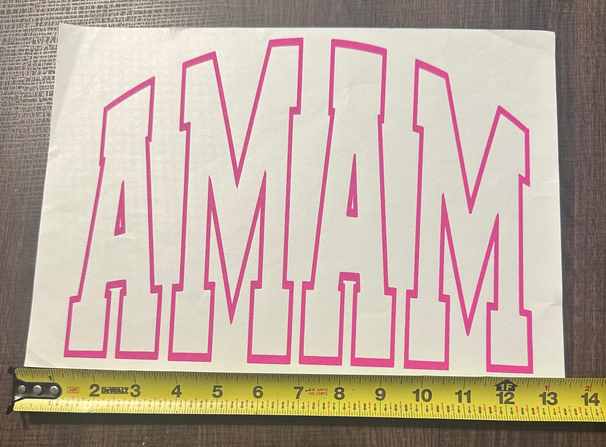 Mama In Pink Screen Print Iron On  Transfer