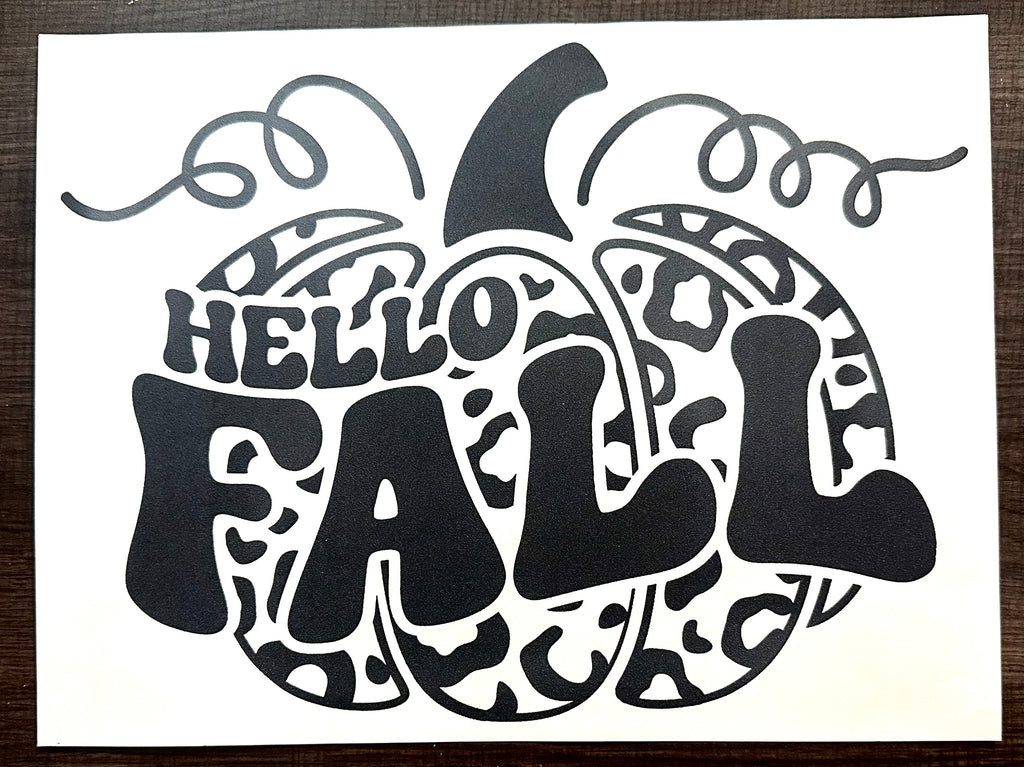 Hello Fall Screen Print Transfer
