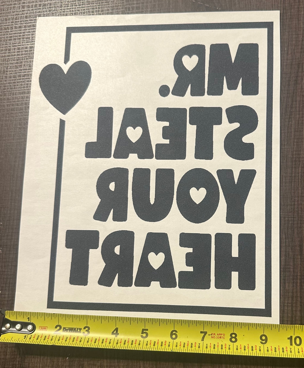 Mr Steal Your Heart Kids Screen Print Iron On Transfer