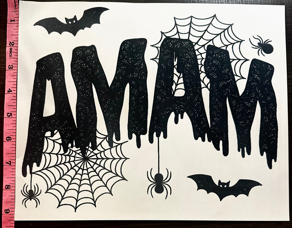 Mama Bat Halloween Iron On Screen Print Transfer