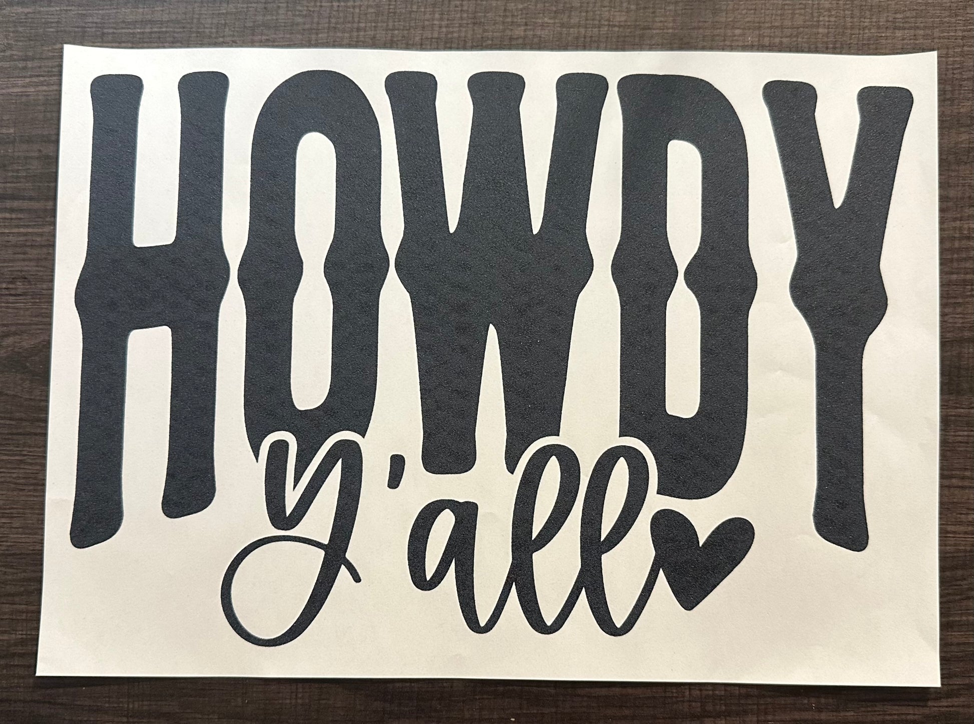Howdy Y’all Western Iron On Screen Print Transfer