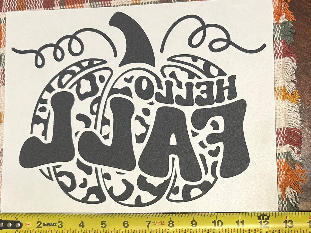 Hello Fall Screen Print Transfer