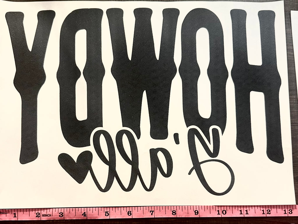 Howdy Y’all Western Iron On Screen Print Transfer
