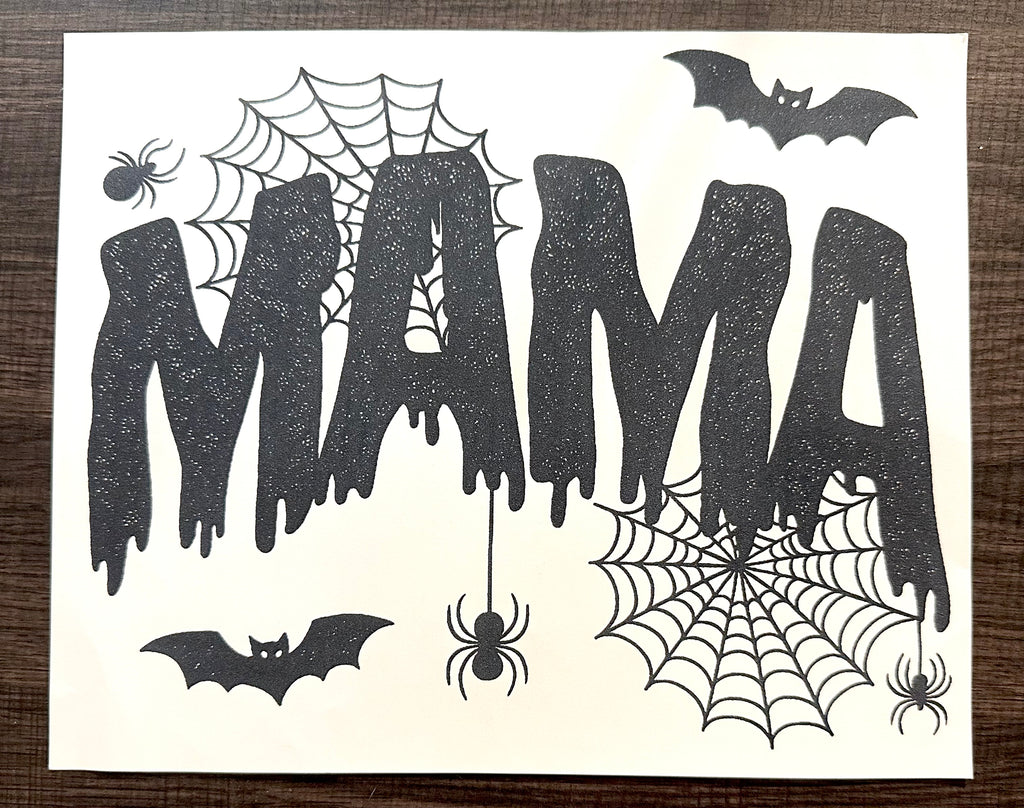 Mama Bat Halloween Iron On Screen Print Transfer