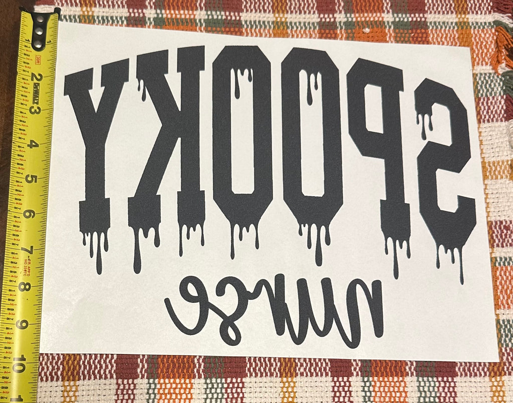 Spooky Nurse Halloween Screen Print Transfer