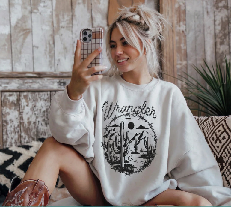 Wrangler Cactus Iron On Screen Print Transfer