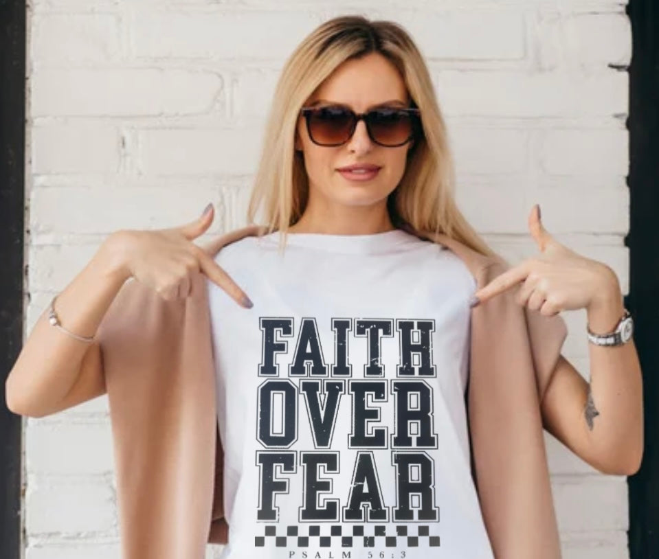 Faith Over Fear Screen Print Iron On Transfer