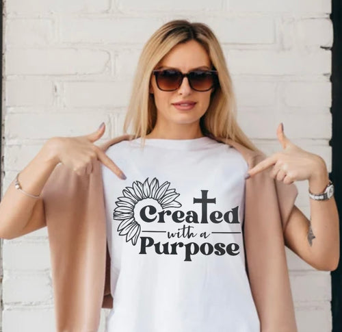 Created With A Purpose Screen Print Iron On Transfer