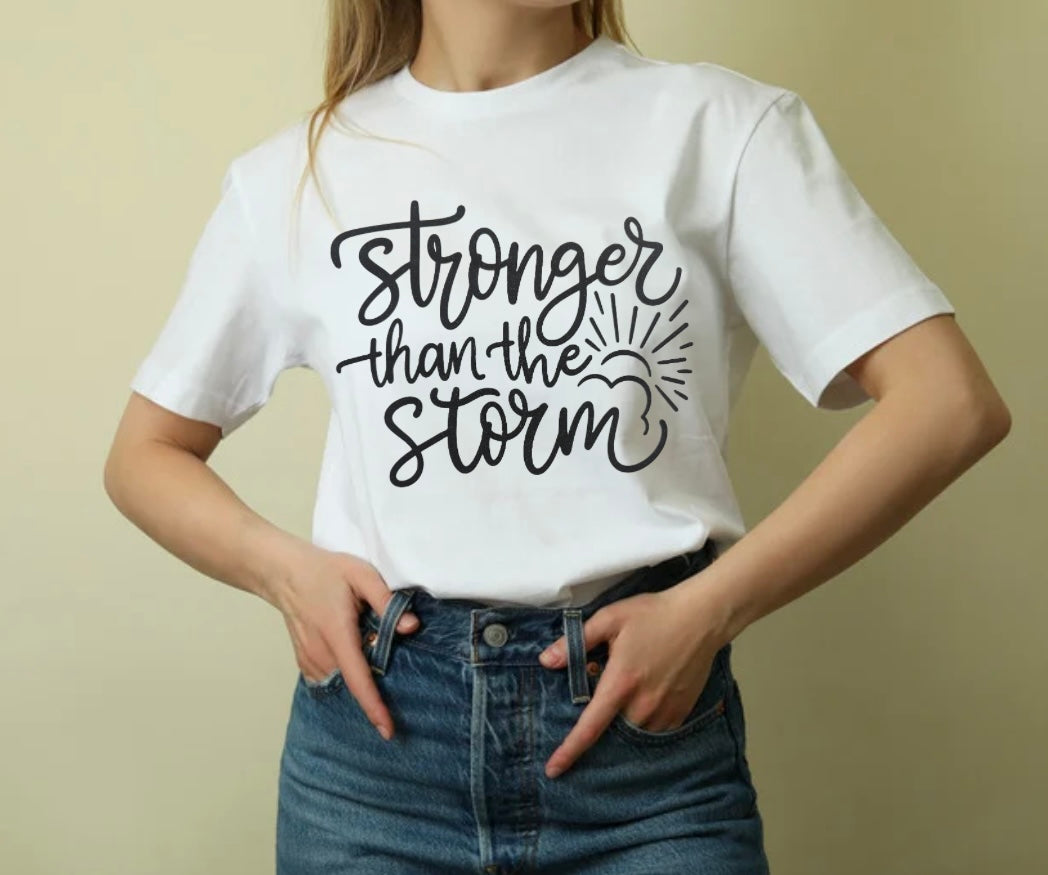 Stronger Than The Storm Screen Print Iron On Transfer