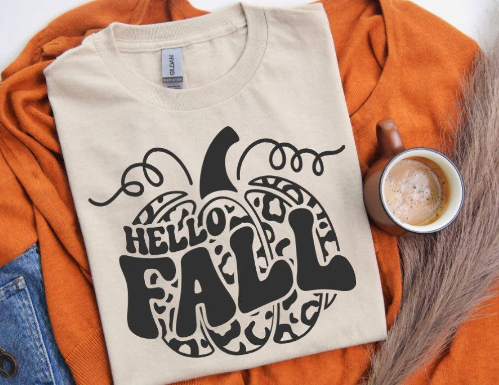 Hello Fall Screen Print Transfer